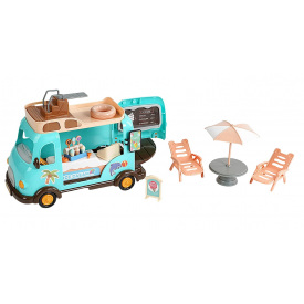 Игрушечный автобус Stomle Family Фургончик с мороженым 27х13х17 см Голубой (150929)