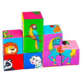 Набор кубиков Умные кубики Масік 8 шт 8х8 см в сумке Разноцветный (135274)