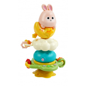 Игрушечная музыкальная погремушка-пирамидка Lucky Baby 13x13x24 см Разноцветный (154370)