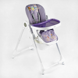 Стульчик для кормления Joy ПВХ 4 колеса White and Purple (145029)