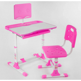 Парта со стульчиком регулируемая Yufeng 70х49 см Розовый (94158)
