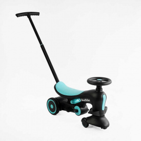 Велосипед-толокар Best Trike PU Черно-бирюзовый (163783)