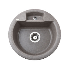 Гранитная мойка Globus Lux GURON 480х480 врезная, серая Михайлівка