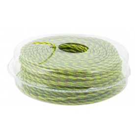 Леска для триммера бесшумная MASTERTOOL SPIRAL SQUARE 2.70 мм 107 м двухцветная (19-0413)