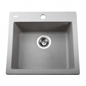 Гранитная мойка Globus Lux AOSTA 490х455 врезная, серая