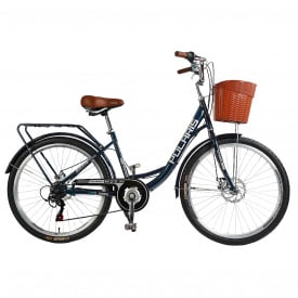 Велосипед городской 26" Corso Polaris PS-128 16.5" Shimano 7 скоростей Темно-синий (168068)