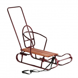 Санки с ручкой Yufeng Королевские 86x36 см Бордовый (143652)