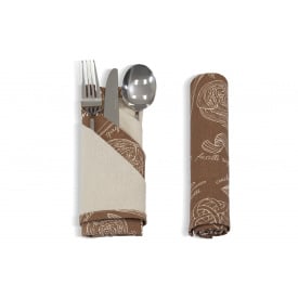 Серветки сервірувальні на стіл Ірис-2 (40 × 40 см, 2 шт., бавовна, паста, коричневий) IMI