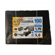 Агротканина для мульчування грядок застилочна Shadow 100 г/м2 1,7 х 5 м Чорний
