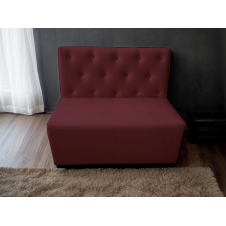 Диван для кафе Tobi Sho Бостон з високою спинкою та ґудзиками 1200x630x850, шкірзам Марсала 2223