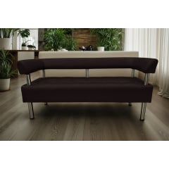 Диван офісний Tobi Sho Комфорт зі спинкою та підлокітниками 1800x530x750, шкірзам Темний шоколад 22311 Черкаси
