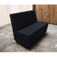 Диван для кафе Tobi Sho Прайм з високою спинкою без підлокітників 1500x630x850, шкірзам Чорний 2230 Броди