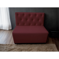 Диван для кафе Tobi Sho Бостон с высокой спинкой и пуговицами 1500x630x850, кожзам Марсала 2223 Херсон