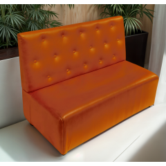 Диван для кафе Tobi Sho Бостон з високою спинкою та ґудзиками 1200x630x850, шкірзам Помаранчевий 2218 Костопіль