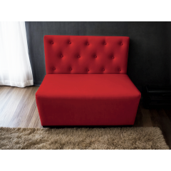 Диван для кафе Tobi Sho Бостон з високою спинкою та ґудзиками 1200x630x850, шкірзам Червоний 2210 Ізюм