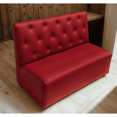 Диван для кафе Tobi Sho Бостон з високою спинкою та ґудзиками 1200x630x850, шкірзам Червоний 2210 Ізюм