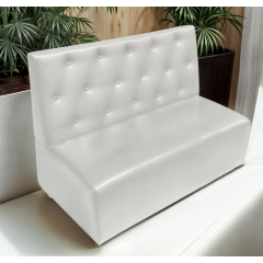 Диван для кафе Tobi Sho Бостон з високою спинкою та ґудзиками 1200x630x850, шкірзам Білий 2300 Харків
