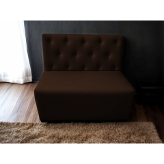 Диван для кафе Tobi Sho Бостон з високою спинкою та ґудзиками 1200x630x850, шкірзам Темний шоколад 22311 Дніпро
