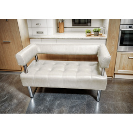 Диван офісний Tobi Sho Комфорт зі спинкою та підлокітниками 1000x530x750, шкірзам Білий 2300