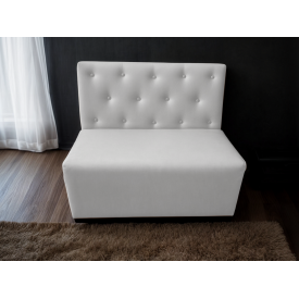 Диван для кафе Tobi Sho Бостон з високою спинкою та ґудзиками 1200x630x850, шкірзам Білий 2300