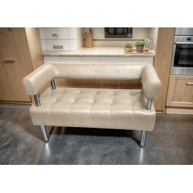 Диван офисный Tobi Sho Комфорт со спинкой и подлокотниками 1500x530x750, кожзам Шампань 2207