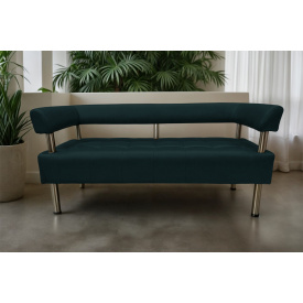 Диван офісний Tobi Sho Комфорт зі спинкою та підлокітниками 1800x530x750, шкірзам Морська хвиля 2215