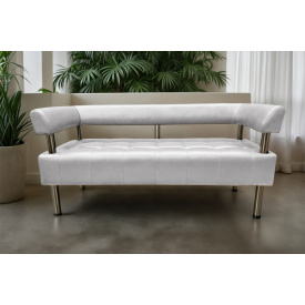 Диван офісний Tobi Sho Комфорт зі спинкою та підлокітниками 1800x530x750, шкірзам Білий 2300