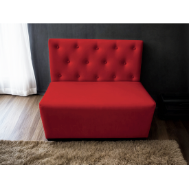 Диван для кафе Tobi Sho Бостон з високою спинкою та ґудзиками 1200x630x850, шкірзам Червоний 2210