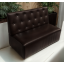 Диван для кафе Tobi Sho Бостон з високою спинкою та ґудзиками 1200x630x850, шкірзам Темний шоколад 22311 Дніпро