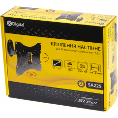 Кронштейн настінний X-Digital STEEL SA225 Black (5988306) Ізюм