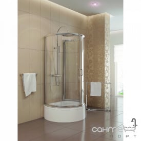 Полукруглая душевая кабина New Trendy Gold RONDO K-0128 перламутр