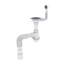 Сифон для мойки Kronoplast 3 1/2" пластик, белый (SM27010343)