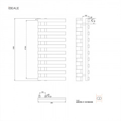 Рушникосушка дизайнерська Ideale Aurora 10 100х45 см Чорний Нове
