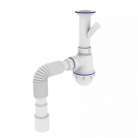 Сифон для мойки Kronoplast 1 1/2" пластик, белый (SM13000043)