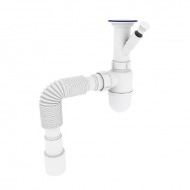 Сифон для мойки Kronoplast 1 1/2" пластик, белый (SY13000043)