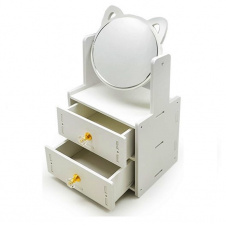 Скринька-комод для прикрас та косметики з дзеркалом Stenson TL00381 27х17х13 см Білий