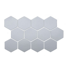 Зеркальный декор акриловый самоклеющийся Sticker Wall 125x105 мм 12 шт Серебристый (SW-00002513) Переяслав-Хмельницкий