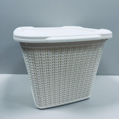 Кошик пластиковий з кришкою Ucsan Plastik М-071 30,5x32x25 см 15 л Бежевий Рівне