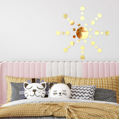 Дзеркальний декор акриловий самоклеючий Sticker Wall 33 шт Золотистий (SW-00002499) Чернівці
