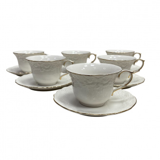 Сервіз чайний фарфоровий S&T 1707 Біла ніч 12 предметів 220 мл