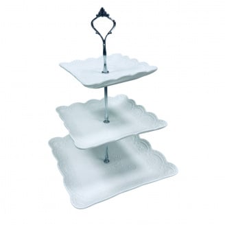 Фруктівниця порцелянова Stenson MC-3664 3-х ярусна h - 37 см