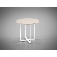 Обідній стіл Tenero Бренн D-80 см круглий на металевій опорі білого кольору