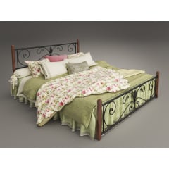 Двоспальне ліжко Tenero Крокус металева на дерев'яних ніжках 180х200 см Киев