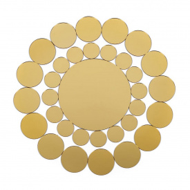 Дзеркальний декор акриловий самоклеючий Sticker Wall 33 шт Золотистий (SW-00002499)