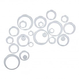 Дзеркальний декор акриловий самоклеючий Sticker Wall 24 шт Сріблястий (SW-00002523)