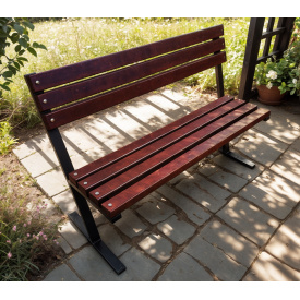 Лавка садово-паркова Tobi Sho Лофт Лайн зі спинкою без підлокітників 1 м колір Макасар