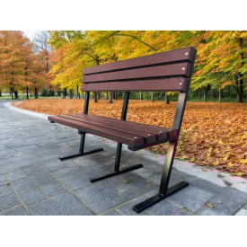 Лавка садово-паркова Tobi Sho Лофт Лайн зі спинкою без підлокітників 2,2 м колір Черешня