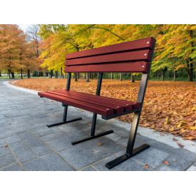 Лавка садово-паркова Tobi Sho Лофт Лайн зі спинкою без підлокітників 2 м колір Махагоній