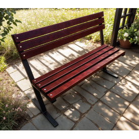 Лавка садово-парковая Tobi Sho Лофт Лайн со спинкой без подлокотников 1,7 м цвет Махагоний