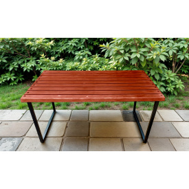 Стол садовый Tobi Sho Грид в стиле Лофт 2000х700х800 мм, цвет Махагоний